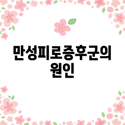 만성피로증후군의 원인
