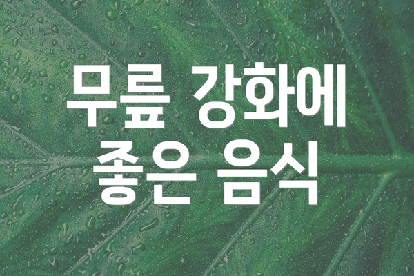 무릎 강화에 좋은 음식