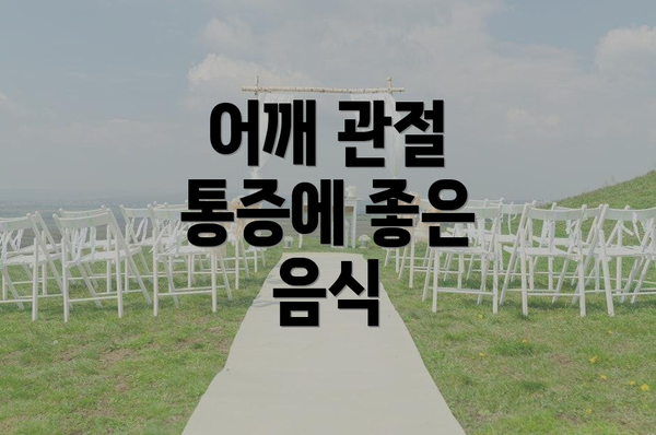 어깨 관절 통증에 좋은 음식
