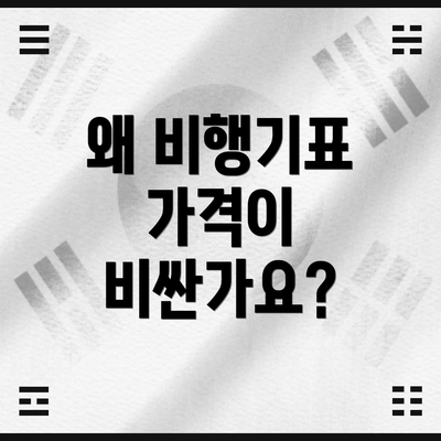 왜 비행기표 가격이 비싼가요?
