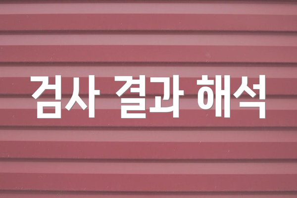 검사 결과 해석