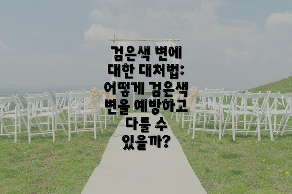 검은색 변에 대한 대처법: 어떻게 검은색 변을 예방하고 다룰 수 있을까?