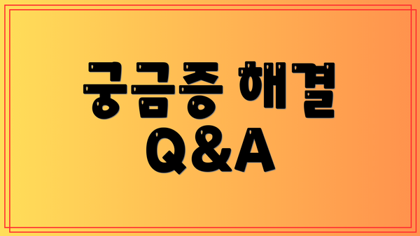 궁금증 해결 Q&A