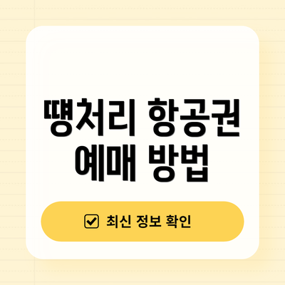 떙처리 항공권 예매 방법