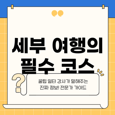 세부 여행의 필수 코스