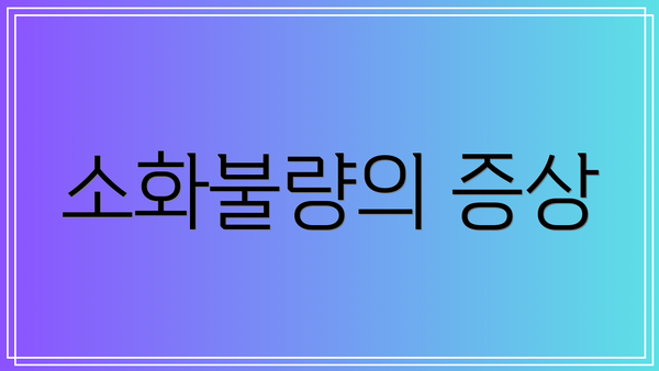 소화불량의 증상