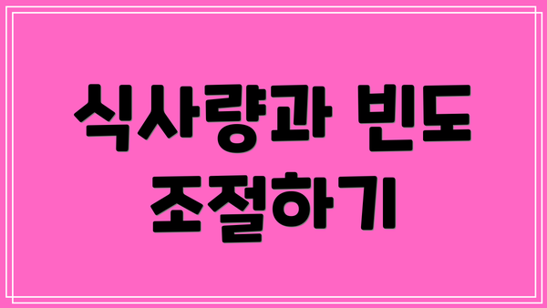 식사량과 빈도 조절하기
