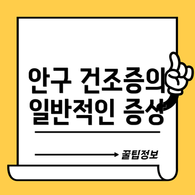 안구 건조증의 일반적인 증상