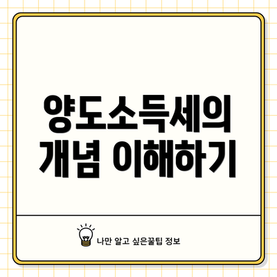 양도소득세의 개념 이해하기