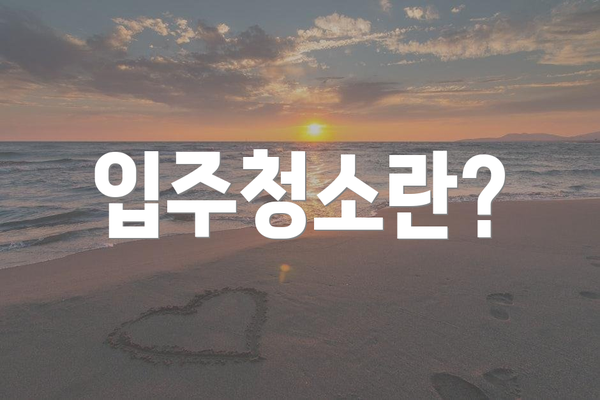 입주청소란?