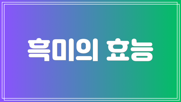 흑미의 효능