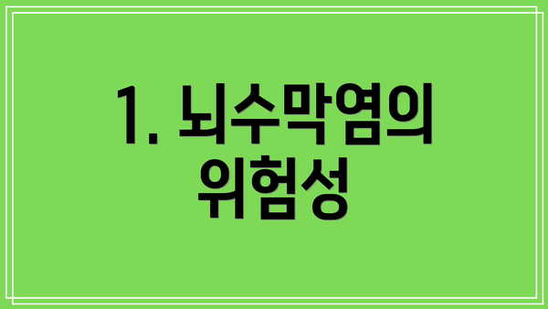 1. 뇌수막염의 위험성