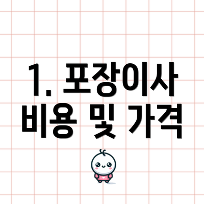 1. 포장이사 비용 및 가격