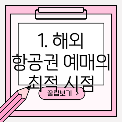 1. 해외 항공권 예매의 최적 시점