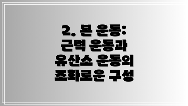 2. 본 운동: 근력 운동과 유산소 운동의 조화로운 구성