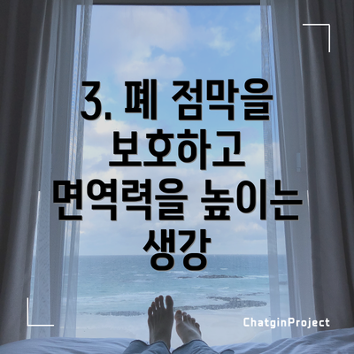 3. 폐 점막을 보호하고 면역력을 높이는 생강