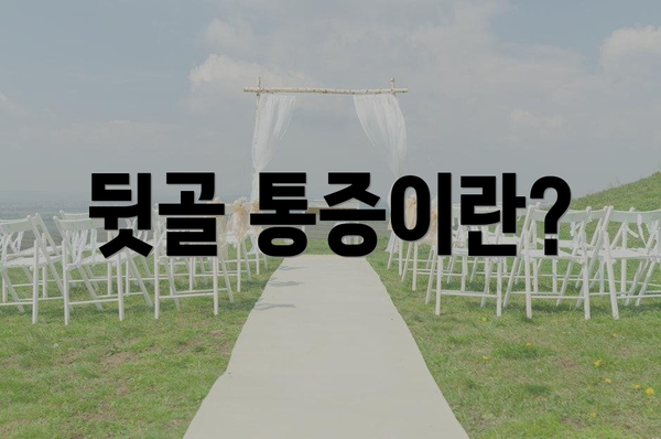 뒷골 통증이란?