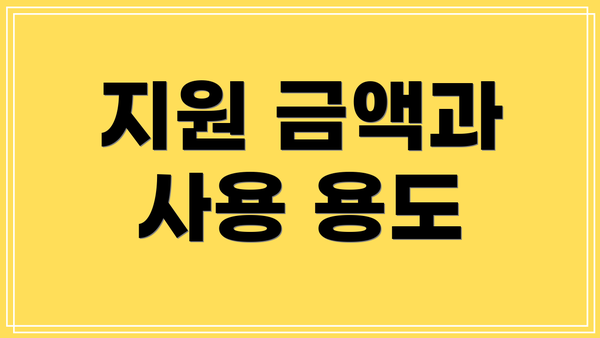 지원 금액과 사용 용도