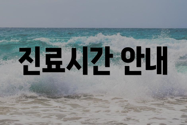 진료시간 안내