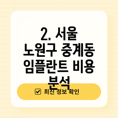 2. 서울 노원구 중계동 임플란트 비용 분석